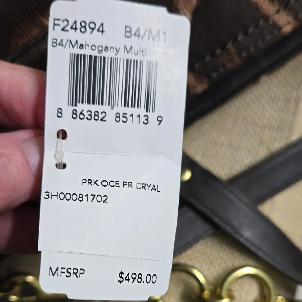 Coach Brown Leopard Print Shoulder Bag, large & Beautiful